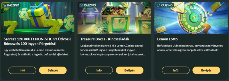 Lemon Casino bónuszok